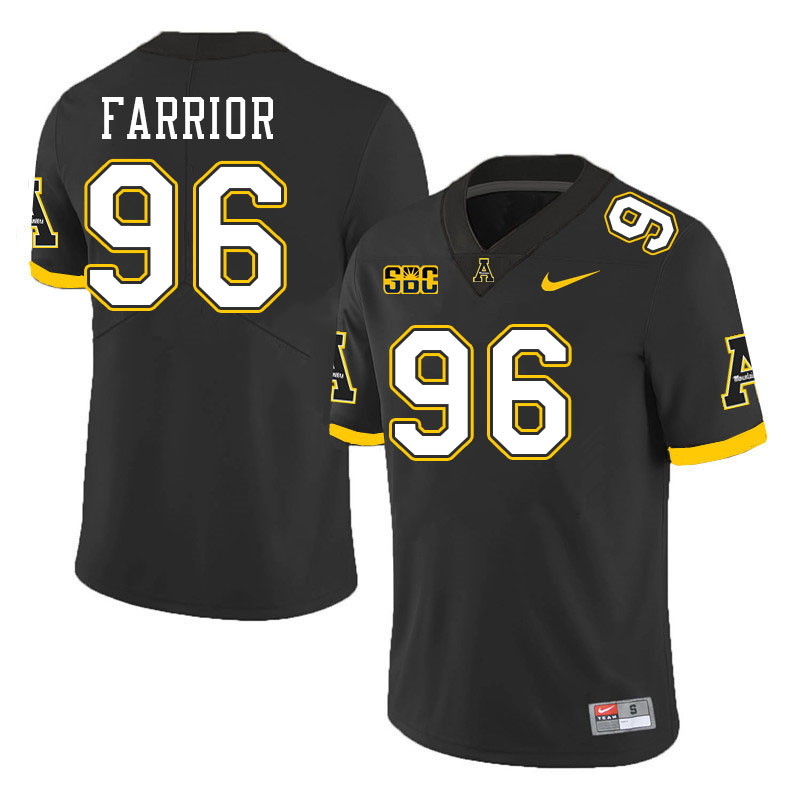 Appalachian State Mountaineers #96 Saint Farrior College Football Jerseys Stitched-Black Appalachian State Mountaineers #96 Saint Farrior College Football Jerseys Stitched-Black